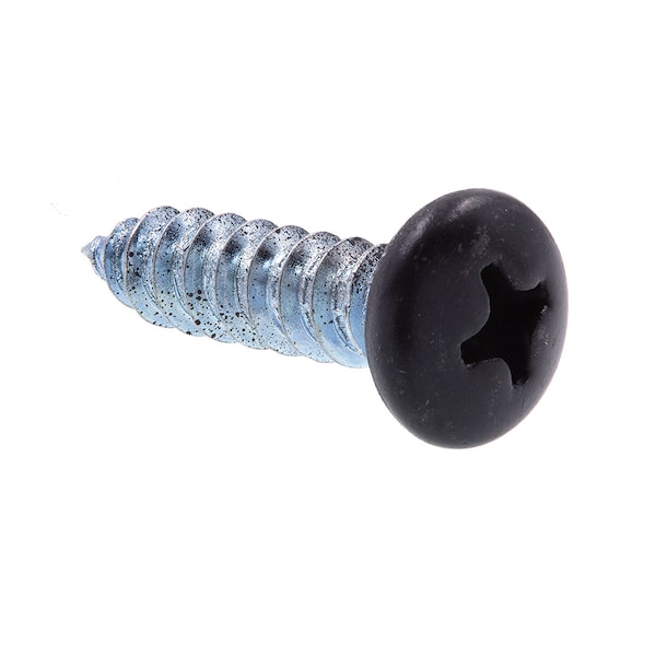 Prime-Line Sheet Metal Screw, S-Tap Pan Head Phil Dr No. 10 X 3/4in Zinc Pl Steel Black Head 25PK 9155227 - main